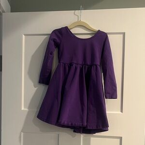 Elegant Kids Casual Dress in Deep Purple